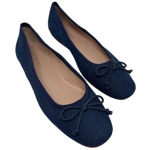 Talbots “Blaine” Blue Denim Soft Sole Bow Ballet Flats Shoes Women’s Size 7M